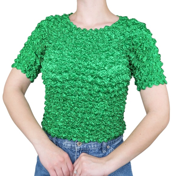 Vintage 90s Green Bubble Popcorn Shirt - Picture 1 of 7